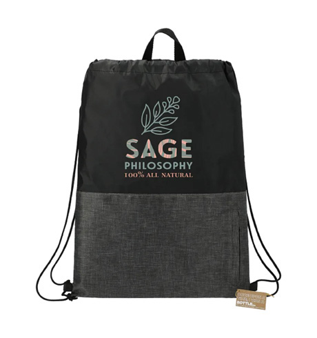 Ash Zippered Recycled Drawstring Bag