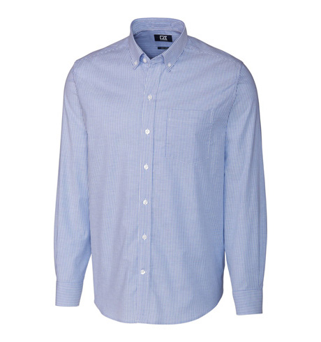 Cutter & Buck Stretch Oxford Stripe Mens Long Sleeve Dress Shirt