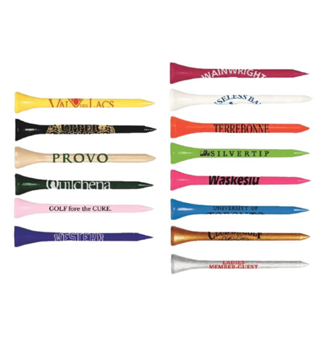 Imprinted Wood Tees 2 ¾” Ziplock Tee Pack (10 Tees)