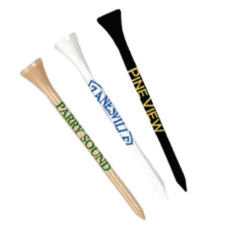 Imprinted Wood Tees 3 ¼” Ziplock Tee Pack (10 Tees)