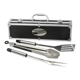 3 Piece Bbq Set in Aluminum Case